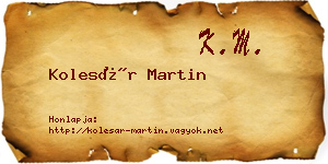 Kolesár Martin névjegykártya
